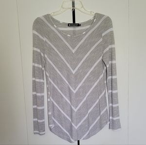 Allegra K Chevron Stripped Top